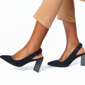 Suede leather sling backs